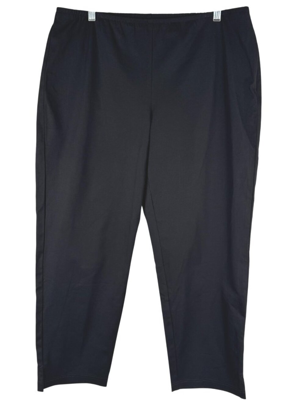 Eileen Fisher Cropped Pants XL Black Organic Cotton Blend Minimalist PT-2868